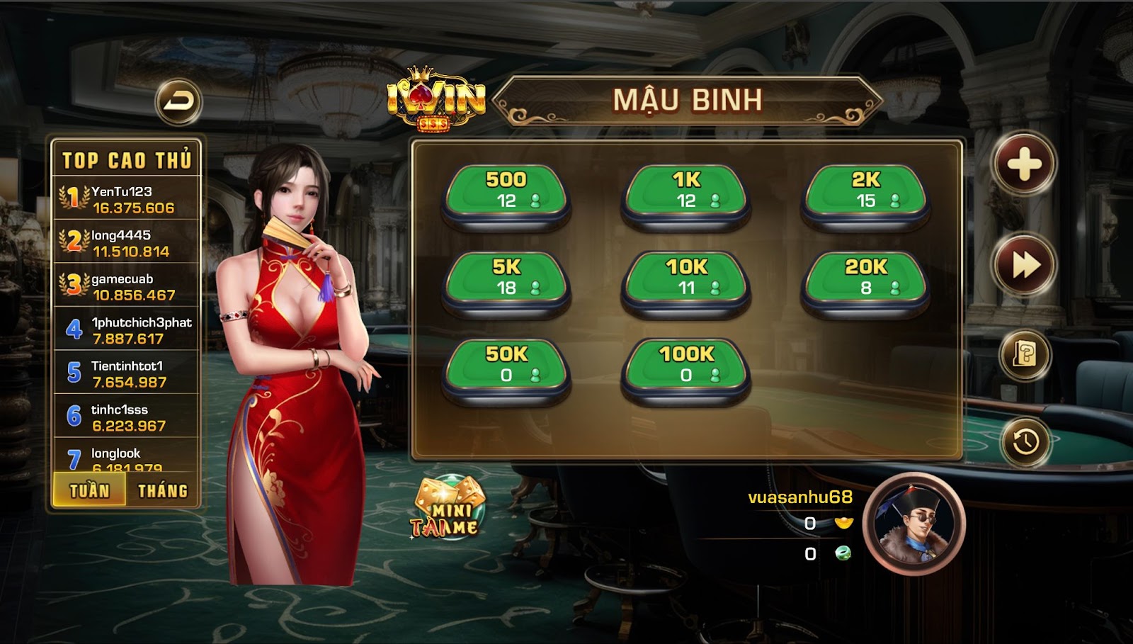 Sảnh game bài IWIN - Nơi quy tụ của dạng bài Tây đẳng cấp