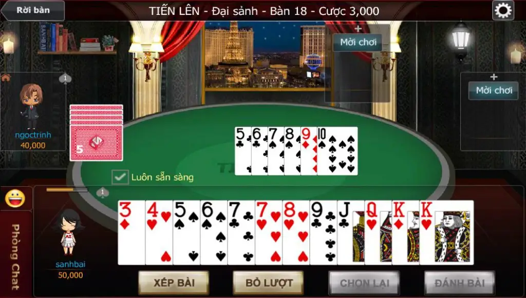 Hướng dẫn cách tham gia chơi Tiến lên miền Nam (bàn 4) tại cổng game 789Club