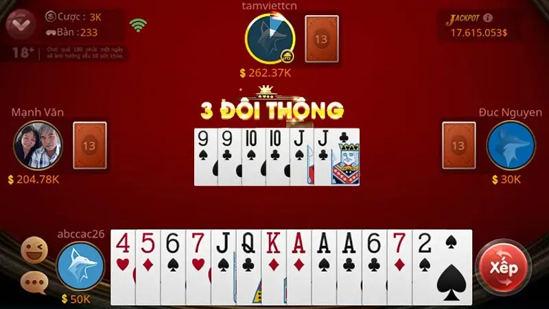 Hướng dẫn cách tham gia chơi Tiến lên miền Nam (bàn 4) tại cổng game 789Club