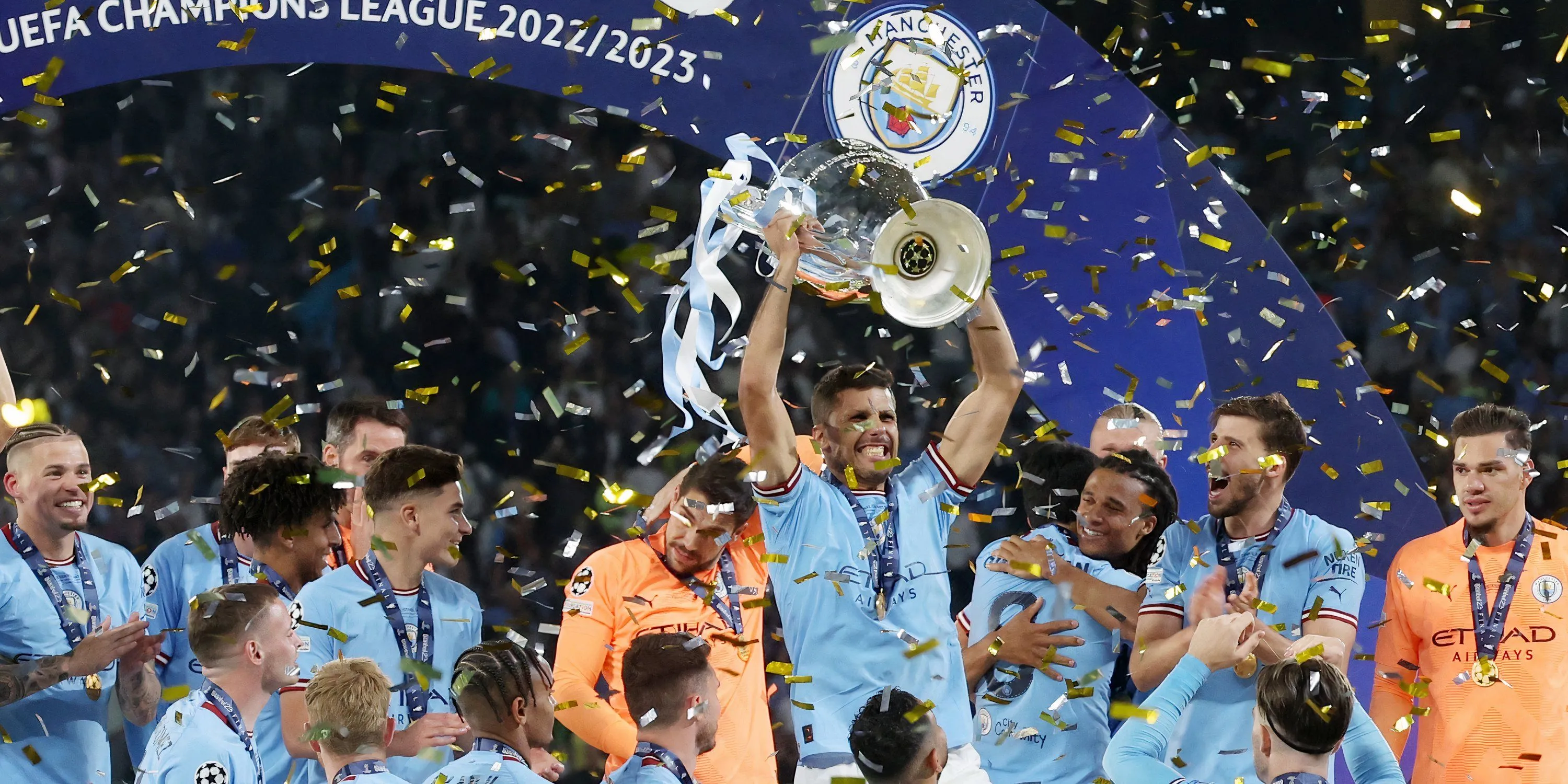 Manchester City ăn mừng chức vô địch Champions League lịch sử mùa giải 2022-2023