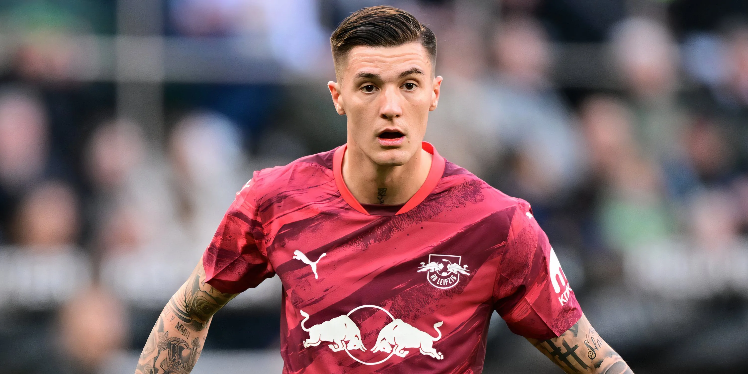 Benjamin Sesko trong màu áo RB Leipzig, mục tiêu chuyển nhượng hàng đầu của Arsenal