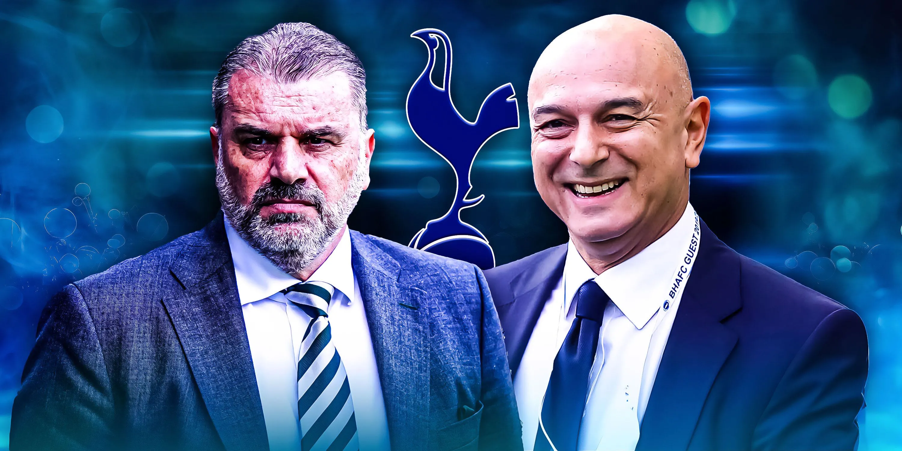 Cựu HLV Tottenham Ange Postecoglou và Chủ tịch Daniel Levy
