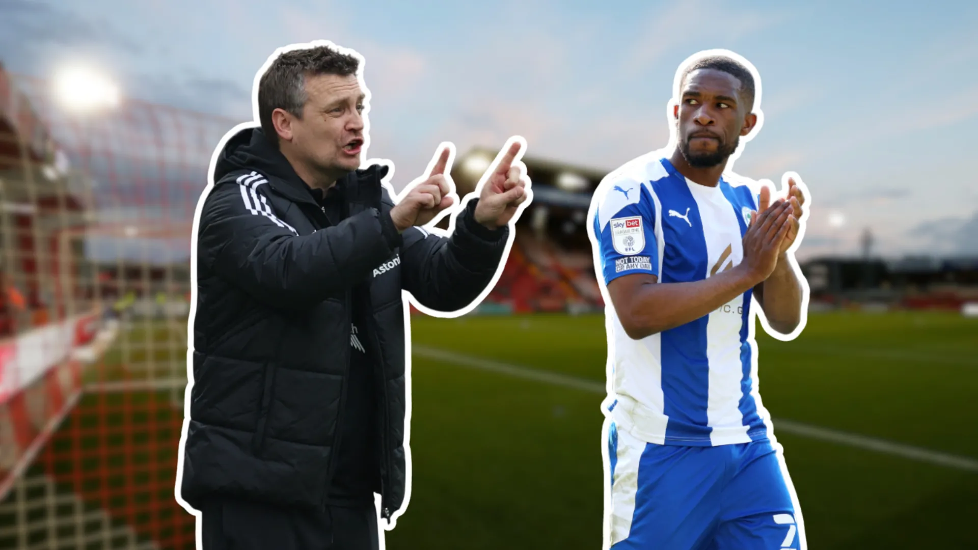 Huấn luyện viên Michael Skubala cùng Tendayi Darikwa tại Lincoln City
