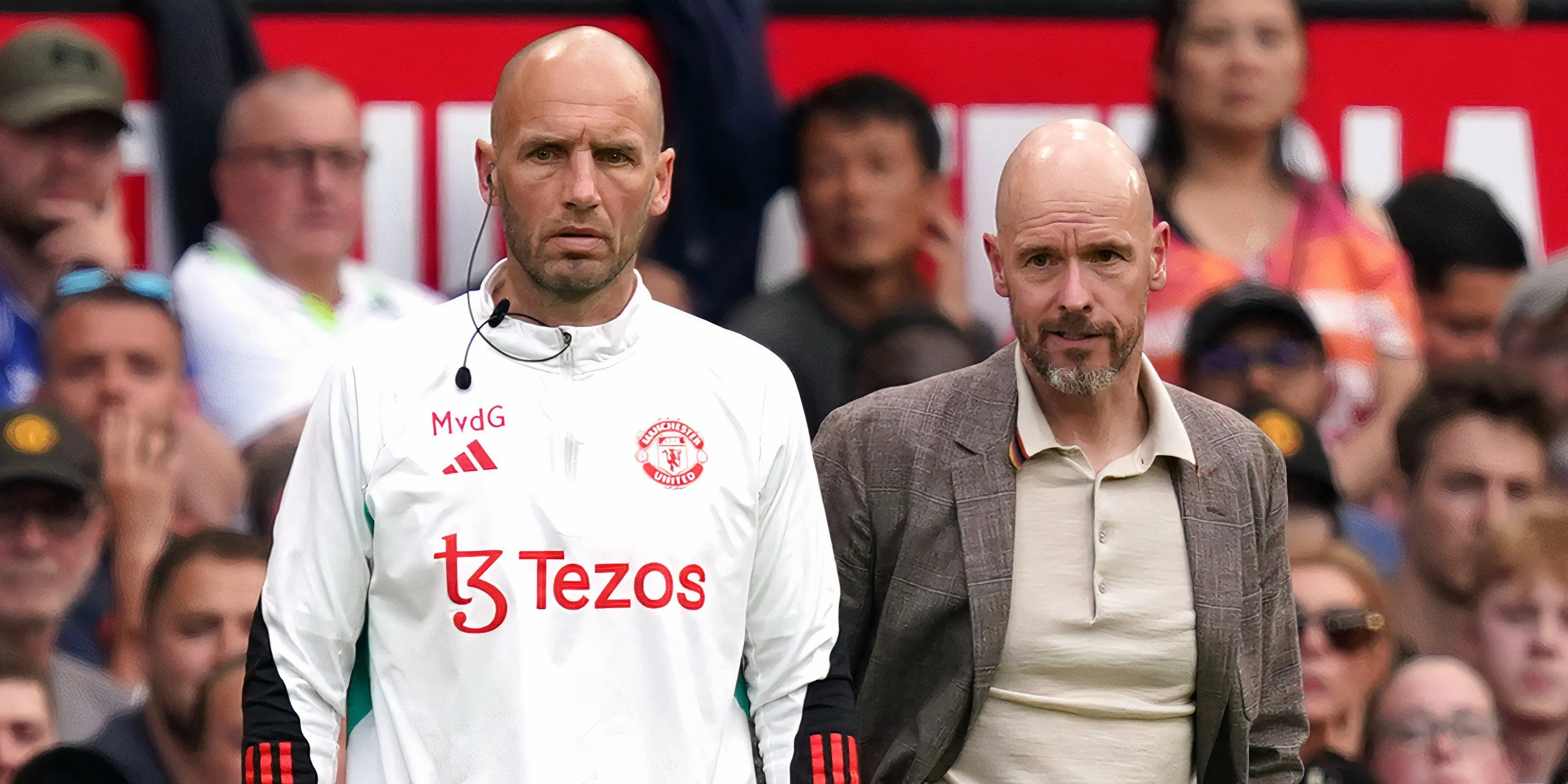 Mitchell van der Gaag và Erik ten Hag trong thời gian làm việc tại Manchester United